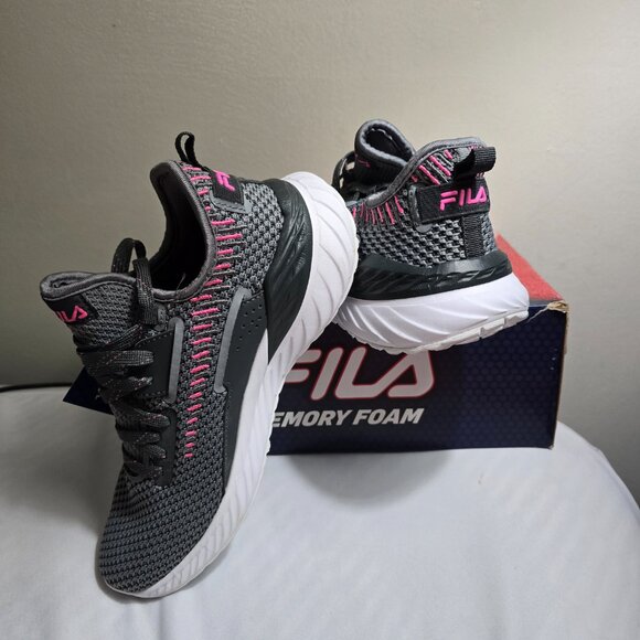 Fila Gray Women's Running Sneakers W Pink Accents - Memory Backlash 20 Size 9 - Picture 4 of 10